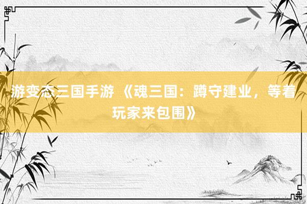 游变态三国手游 《魂三国：蹲守建业，等着玩家来包围》