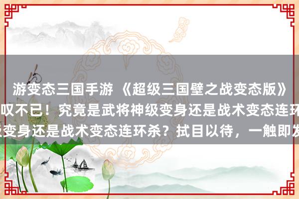 游变态三国手游 《超级三国壁之战变态版》 玩家们热血沸腾，惊叹不已！究竟是武将神级变身还是战术变态连环杀？拭目以待，一触即发！